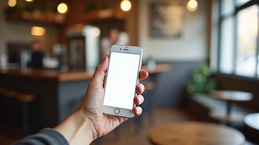 Mobile phone screen showing landing page with prominent call-to-action button positioned at optimal focal point